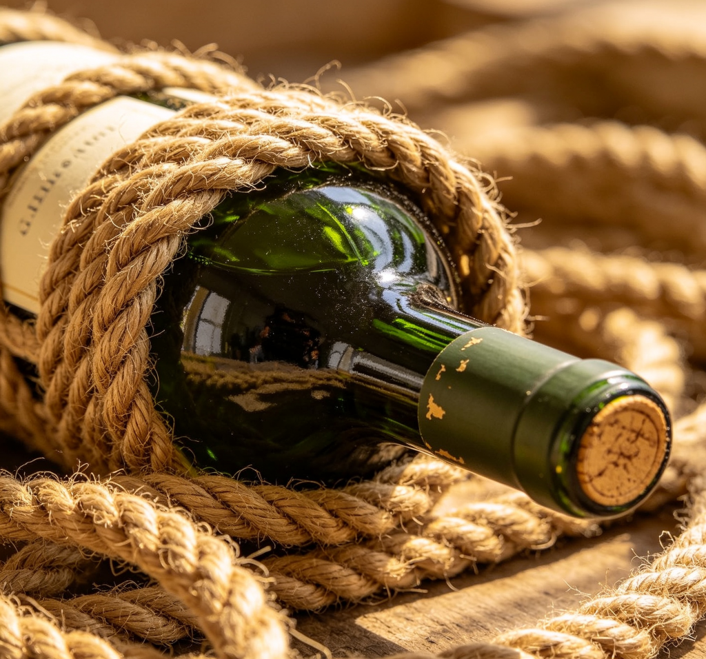 Twine Wrapped Wine Bottle Vases