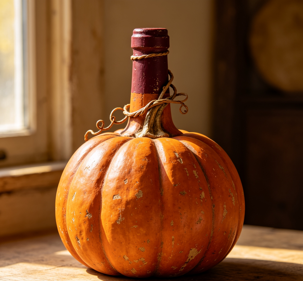 Upcycled Wine Bottle Pumpkins Craft
