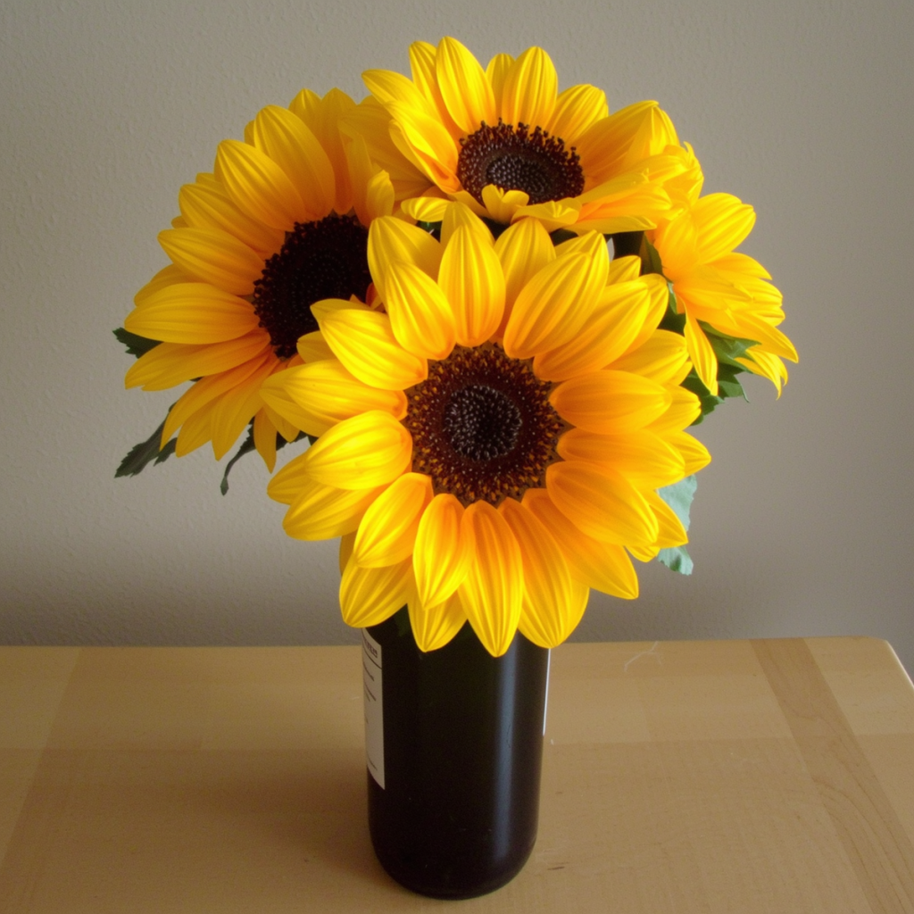 Sunflower Wine Bottle