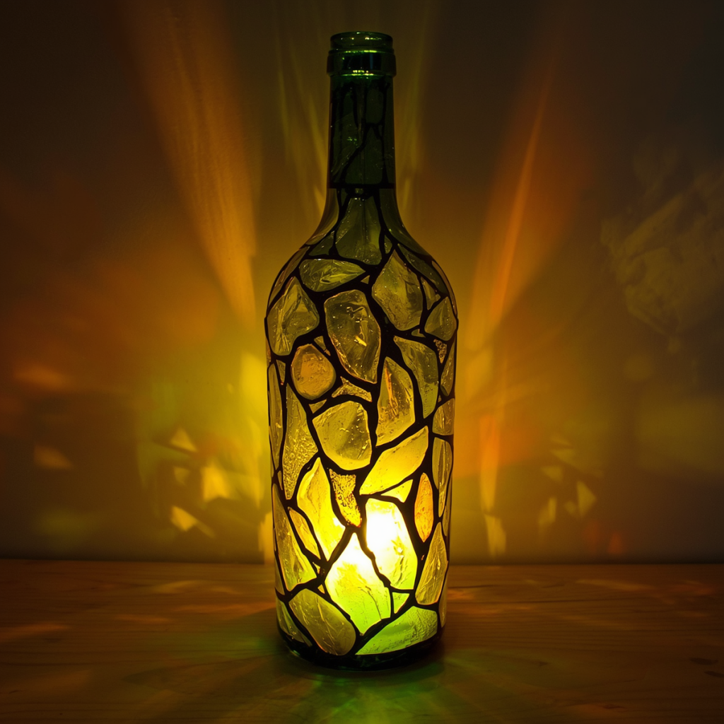 DIY Mod Podge Wine Bottle Lights