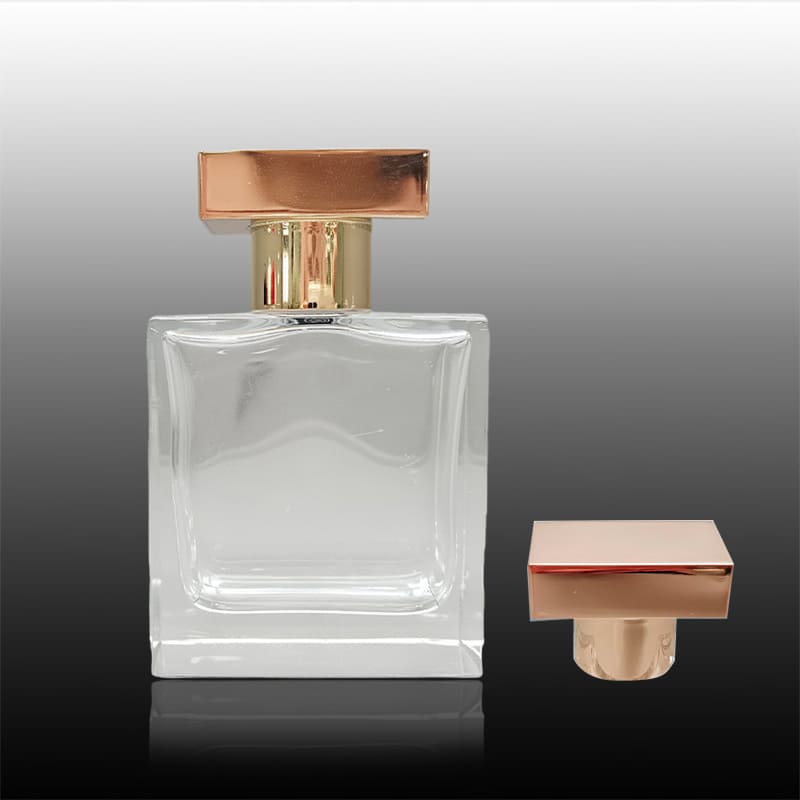 square gold zamac perfume cap