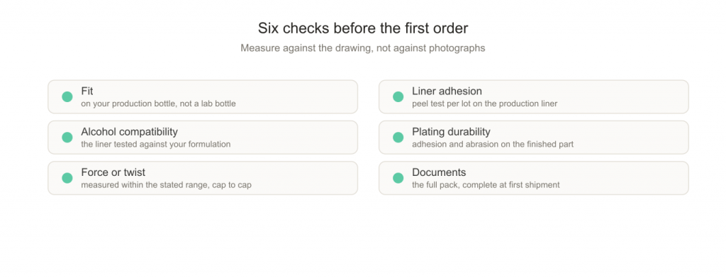 Six pre-order checks for custom zamac wine and spirits closures